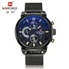 Men sport watches NAVIFORCE 9068 luxury men quartz watch steel leather strap hot male calender 30M waterproof wristwatches