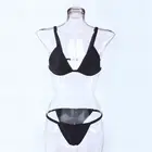 Custom soild color swimsuit ribbed fabric women swimwear bikini
