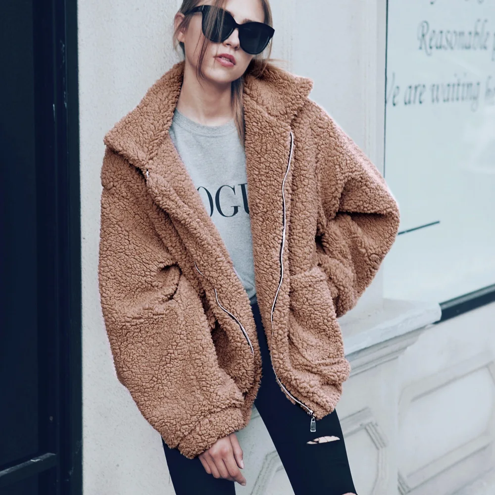 Casual Lapel Long Sleeve Faux Shearling Coat Winter Boyfriend Winter Faux Fur Plush Loose Coats For Women
Casual Lapel Long Sleeve Faux Shearling Coat Winter Boyfriend Winter Faux Fur Plush Loose Coats For Women