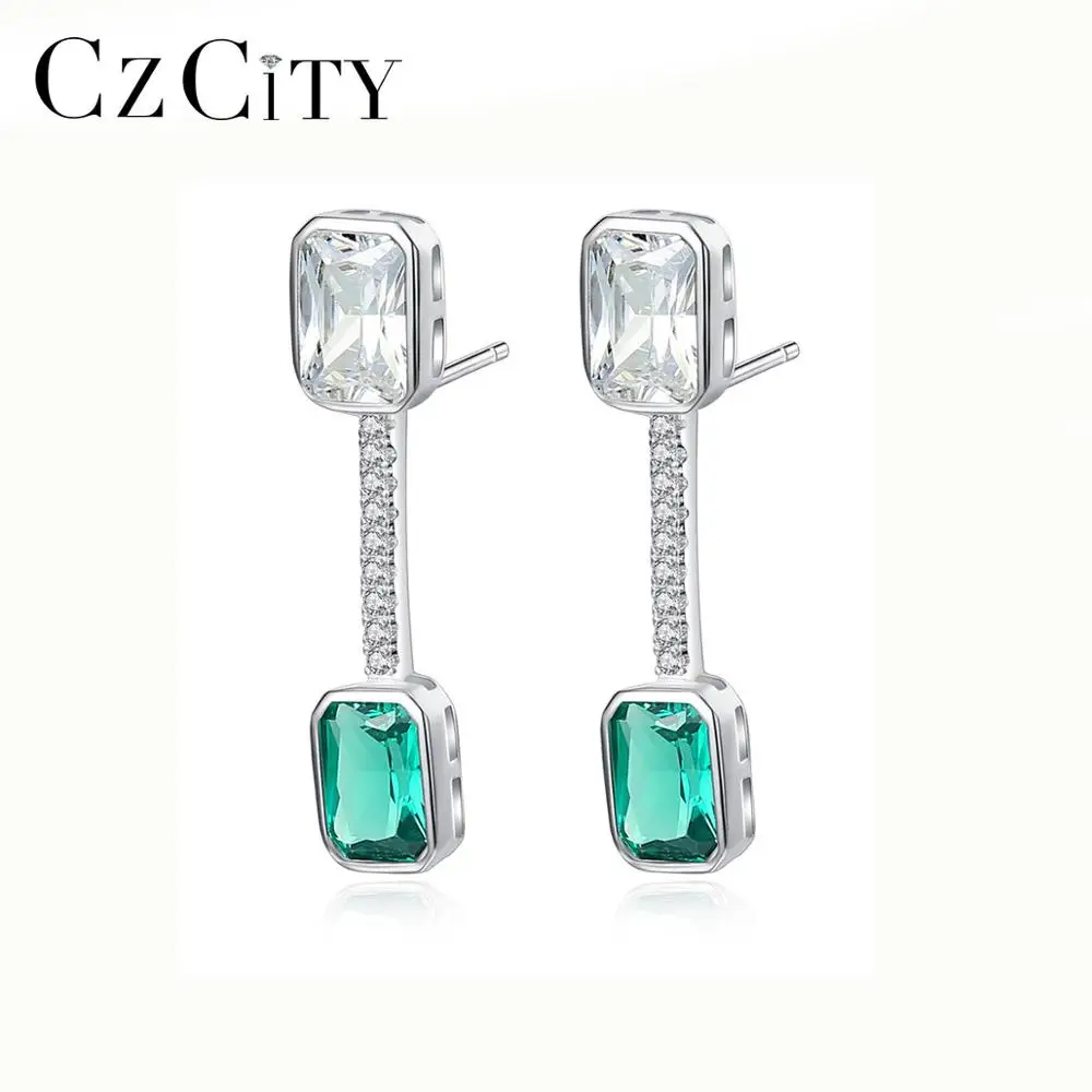 CZCITY Hottest Selling Elegant Emerald Geometric Earring Dangle Sterling Silver Stud Earrings for Women Jewelry Christmas Gift
CZCITY Hottest Selling Elegant Emerald Geometric Earring Dangle Sterling Silver Stud Earrings for Women Jewelry Christmas Gift