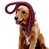 Thickened high quality plain nylon braided dog collar and woven dog leash for medium and large dogs