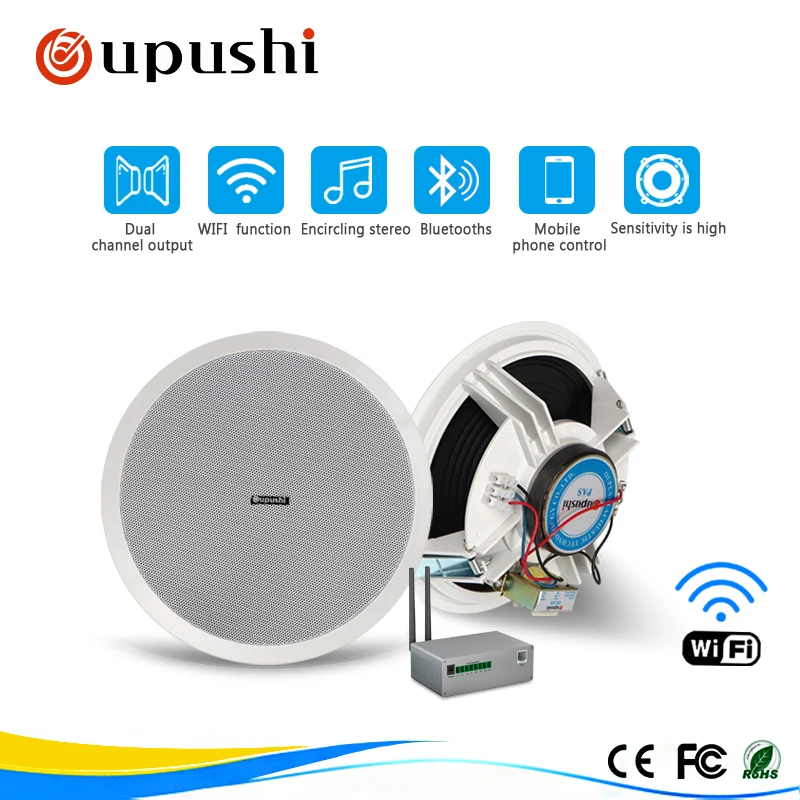 Oupushi CE802 Wifi Wireless Bluetooth In Ceiling Speaker Family Background Music System Home Theather Multiple Device Control
Oupushi CE802 Wifi Wireless Bluetooth In Ceiling Speaker Family Background Music System Home Theather Multiple Device Control