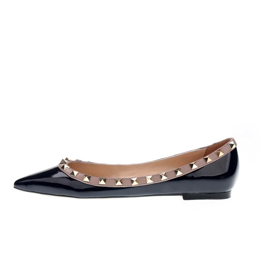 wholesale women flat shoes pointed toe office lady wear comfortable flat with stud rivet pumps, Customized colors
wholesale women flat shoes pointed toe office lady wear comfortable flat with stud rivet pumps, Customized colors