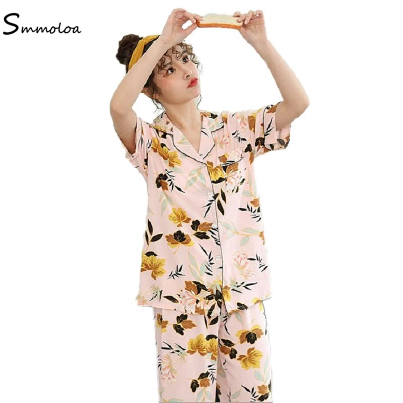 Smmoloa Women Pajamas Silk Cotton Sleepwear Flower Print Song Sleeve +Long Pant 2 Piece Summer Sleepwear, Pink;gray;blue;white
Smmoloa Women Pajamas Silk Cotton Sleepwear Flower Print Song Sleeve +Long Pant 2 Piece Summer Sleepwear, Pink;gray;blue;white