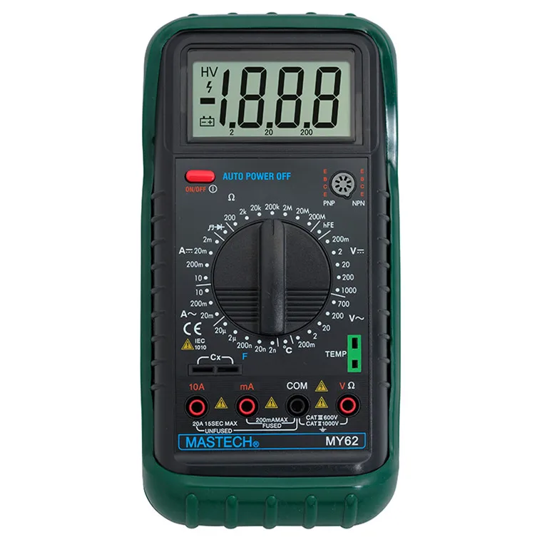 MASTECH MY62 Handheld Digital Multimeter DMM W/Temperature Capacitance & HFE Test Testers Meters
MASTECH MY62 Handheld Digital Multimeter DMM W/Temperature Capacitance & HFE Test Testers Meters