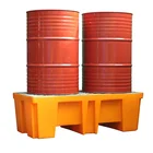 2 drum spill pallet orange with hot galvanizing grating secondary containment