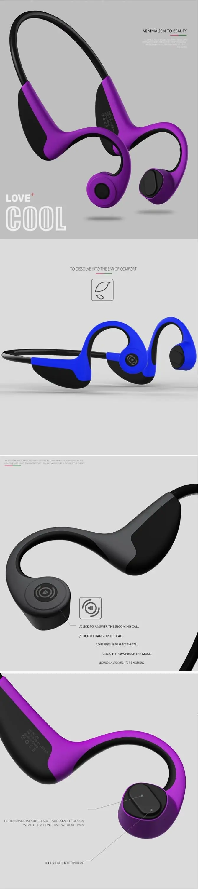 best price oem bone conduction bluetooth headphones - ANKUX.COM
