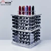 Convenient For Consumers Cosmetics Holder Storage Spinning Countertop 4-Way Acrylic 80 Lipsticks Organizer