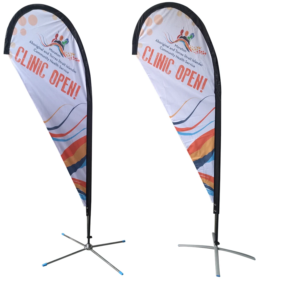 Stainless Steel Flag Pole Flying Teardrop Banner Flags Advertised