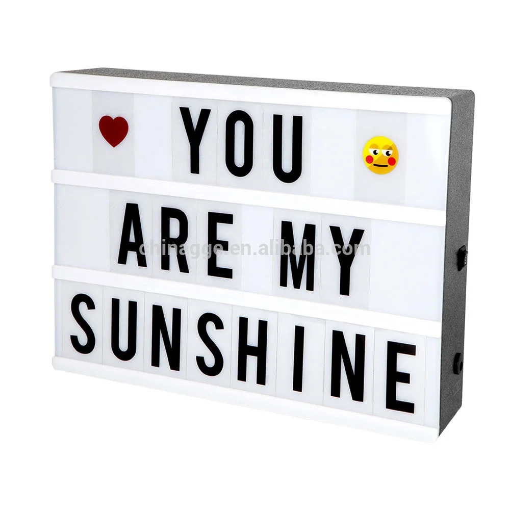USB 5V LED Cinematic Lightbox with Changeable Letter Tiles to Create Personalized Signs Quirky Gifts LED Light Up Letters Box