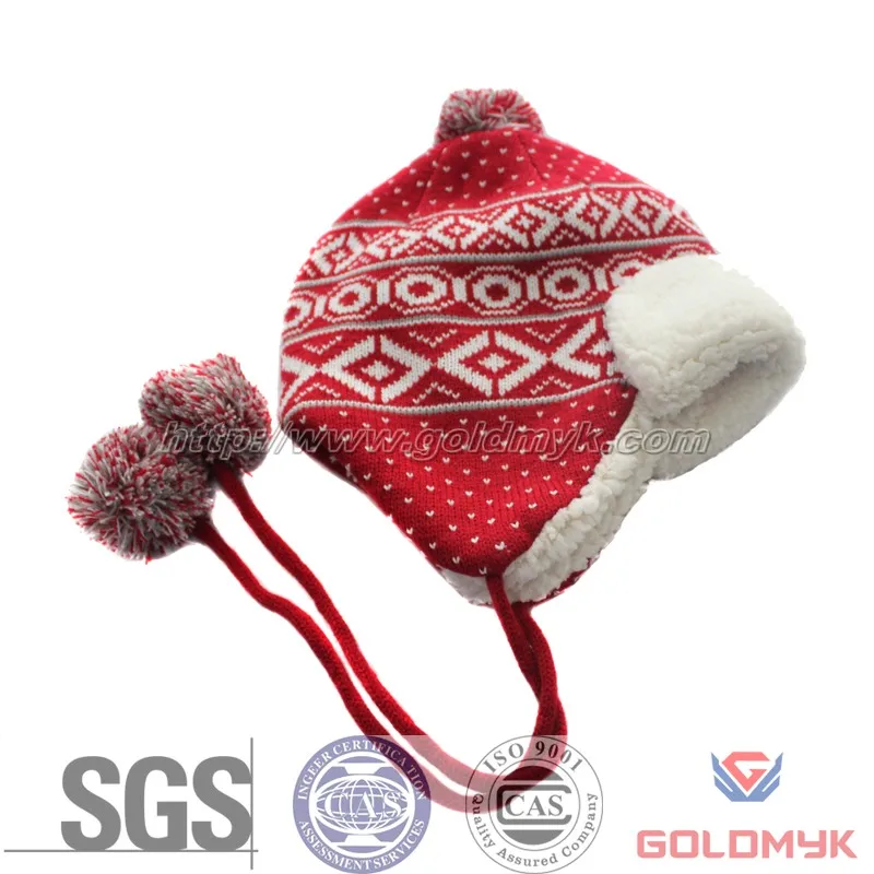 Girl Winter Knitted Hat with String
