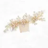 Alloy Hair Combs With Imitation Pearl Flower Party Wedding Hair Accessories Rhinestone Wedding Bridal Headband Party Headpiece