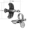 Stainless Steel Shank Button Eagle blacken 19.5x21x14mm Hole:Approx 6.5mm Sold By PC