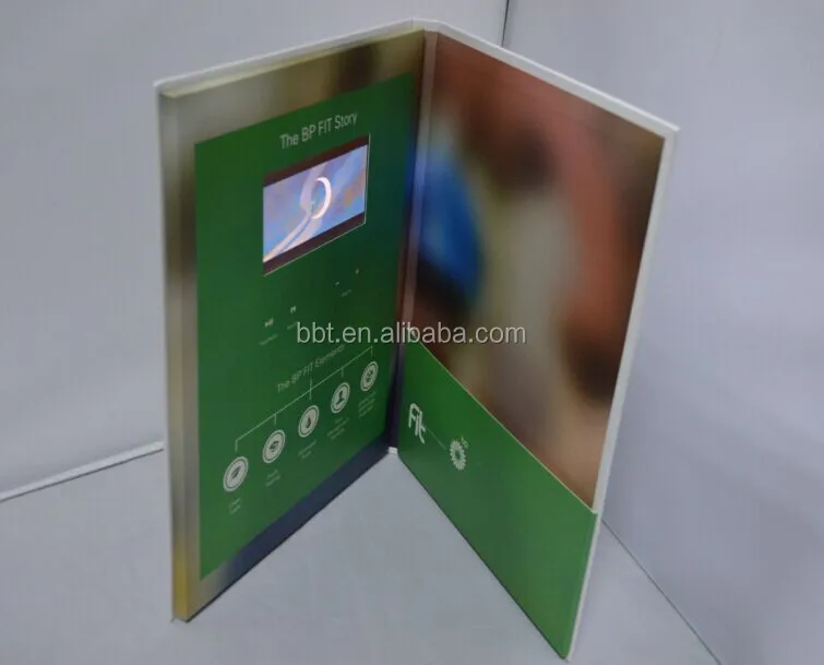 hardcover 7inch lcd video card Promotional video brochure