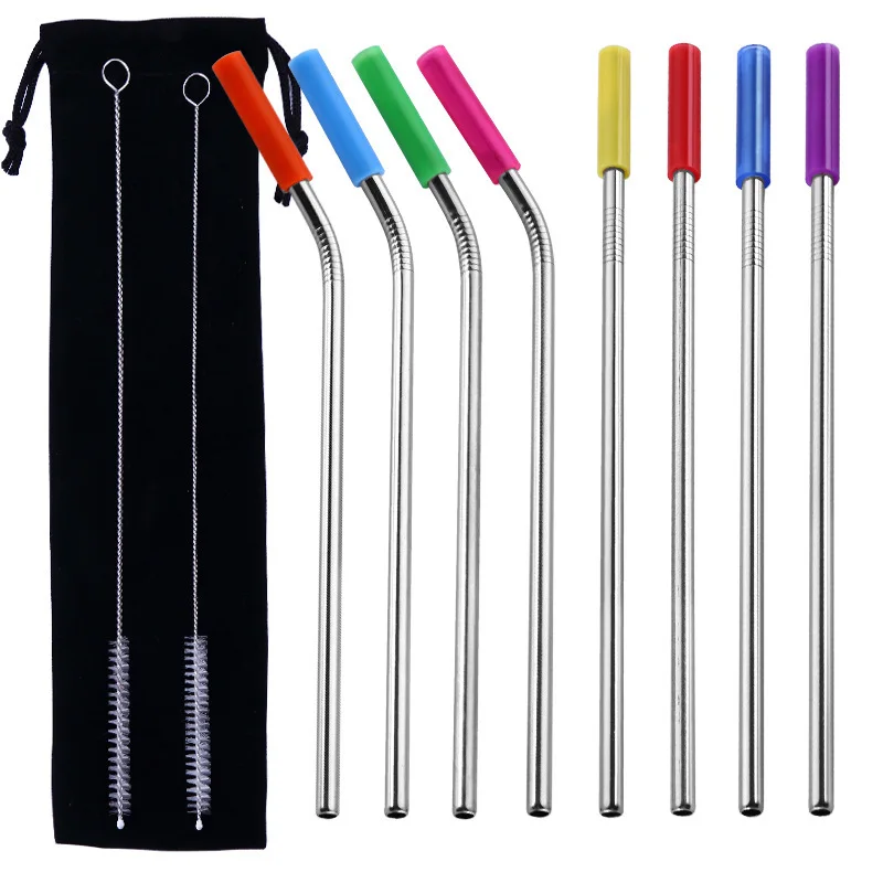 Set of 8 Reusable Replacement Metal Straws with Silicone Tips food grade stainless steel straw, Customized
Set of 8 Reusable Replacement Metal Straws with Silicone Tips food grade stainless steel straw, Customized
