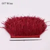 TN-02 White and Dyed Colorful Ostrich Feather Fabric Trim for Skirt