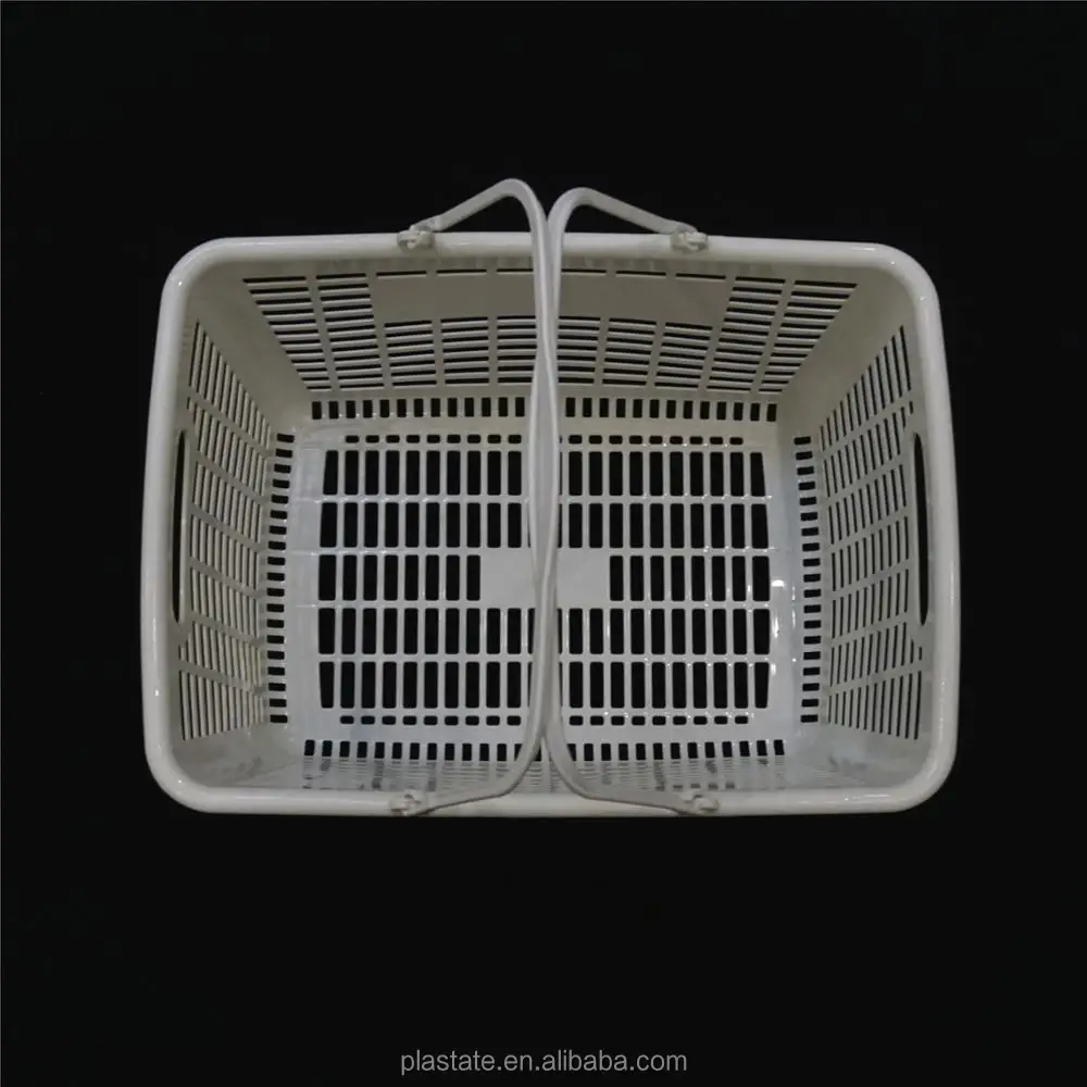 big white eco friendly reusable plastic shopping baskets with