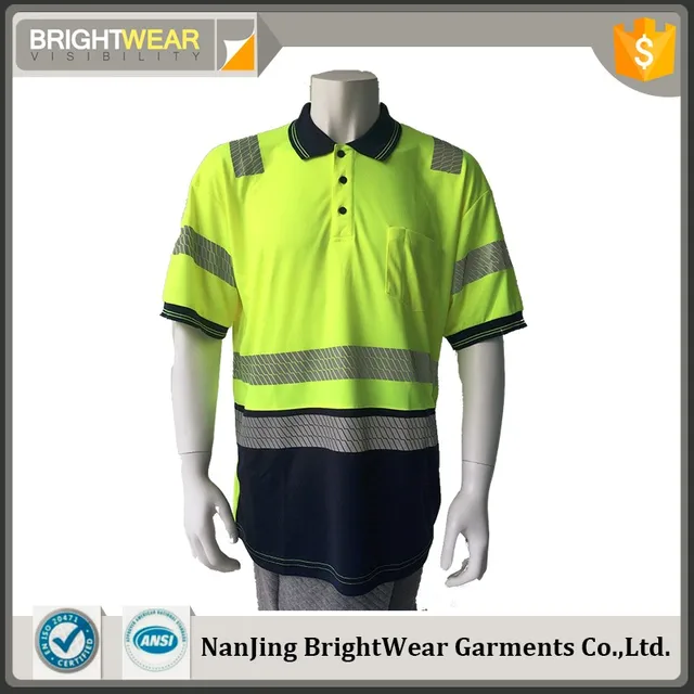 China factory polyesyer heat-applied tape safety reflective hi vis Australia security polo shirt