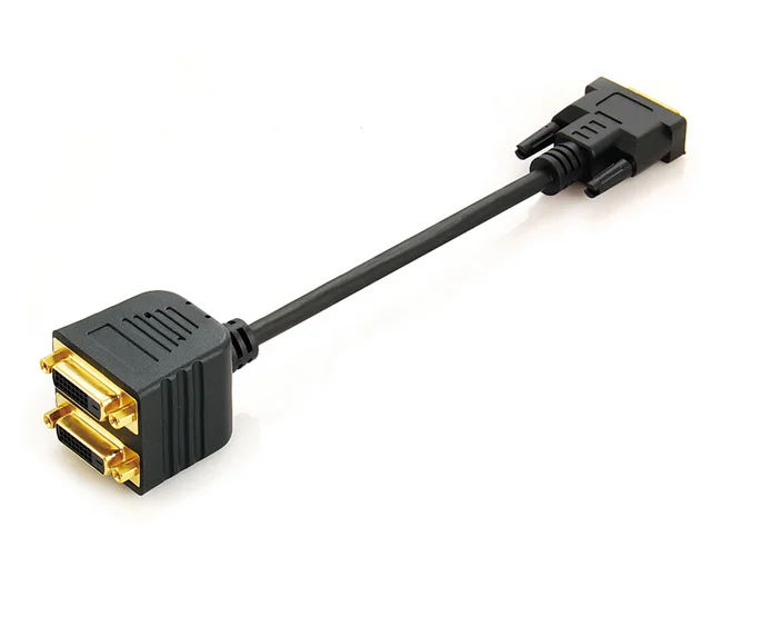 High quality hot selling cheap wholesale DVI(24+1)male to 2*DVI(24+1) female cable DVI splitter for Computer DVD player - ANKUX.COM