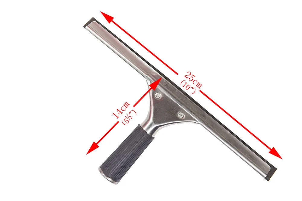 Stainless Steel Glass Window Cleaning Wiper Rubber Blade Squeegee