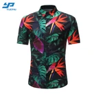 New design summer men garment custom printed black brand hawaiian floral shirt wholesale
