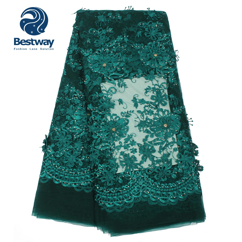 Bestway women cloth lace material rhinestones african french lace fabric, As pictures
Bestway women cloth lace material rhinestones african french lace fabric, As pictures