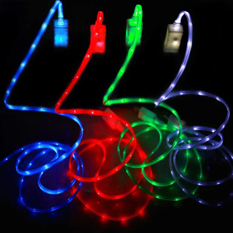 LED Cable 3ft USB 2.0 Micro Date Charger Cable USB Light Up Charging Sync Cords - ANKUX.COM