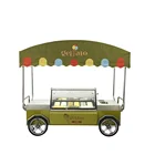 Small Ice Cream Cart Small Hand Push Popsicle Ice Cream Gelato Cart Golf With Wheels