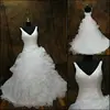 JJ2901 Newest Organza Ball Gown Long Train V neck Wedding Dress 2013