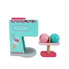 Wood only 2019 new design Scene simulation wooden ice cream machine toy