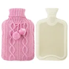 Water Hans Warm Water Bottle Plush Knitting Hot Water Bag Bottle Cover Warm Hans For Kids Gifts