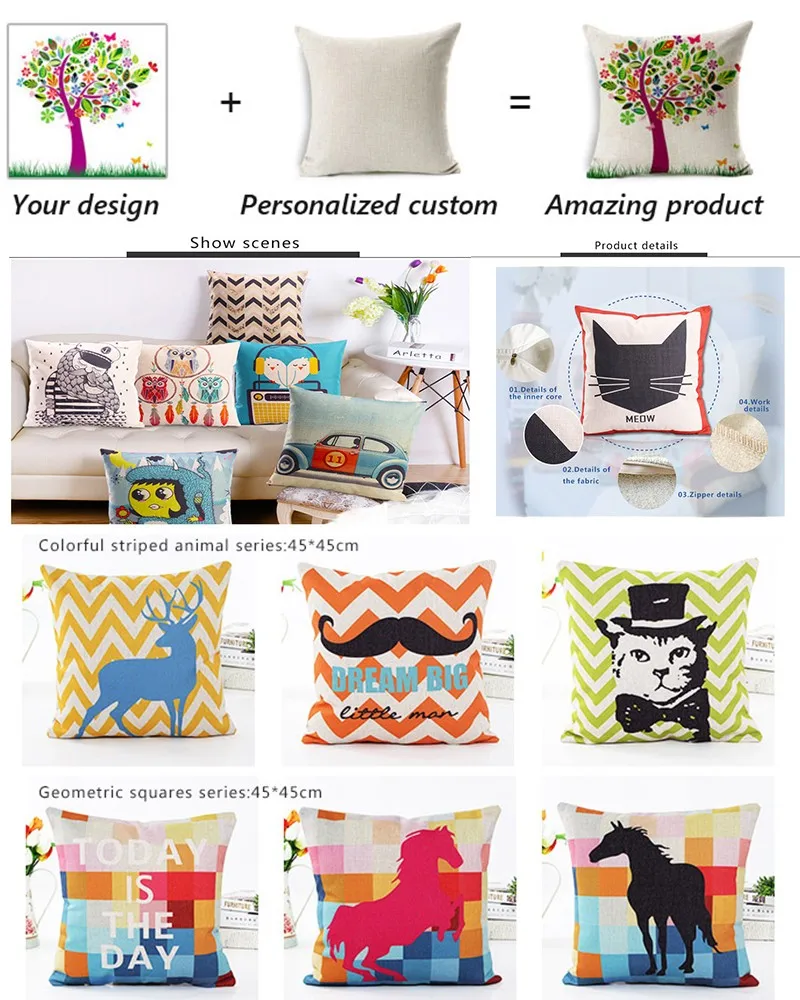 products 2016 wholesale sublimation dye decorative pillow case