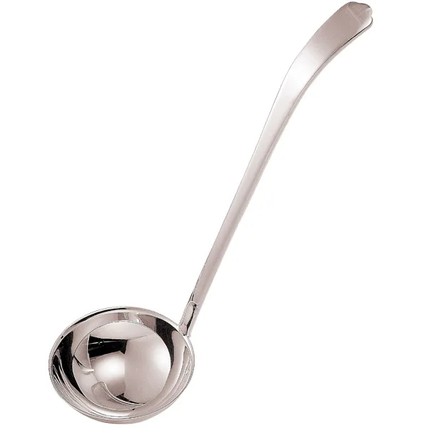silver plated soup ladle long handle kitchen spoon