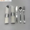Silver Plastic Cutlery Set Disposable Flatware
