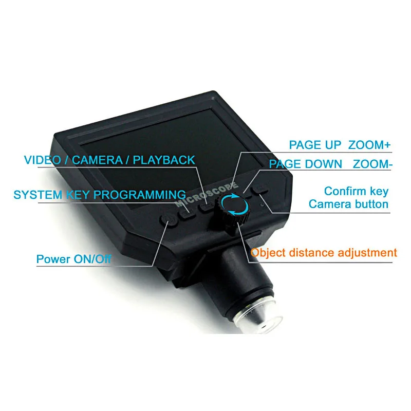 Portable VGA Video Microscope 1-600X 3.6MP USB Digital Electronic Microscope with 4.3 HD OLED Screen for PCB Motherboard Repair2