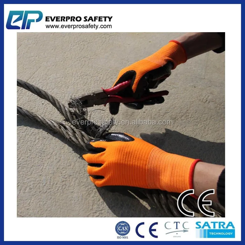 Anti Oil Resistant U3 Style Nitile Coated Work Gloves For Industrial