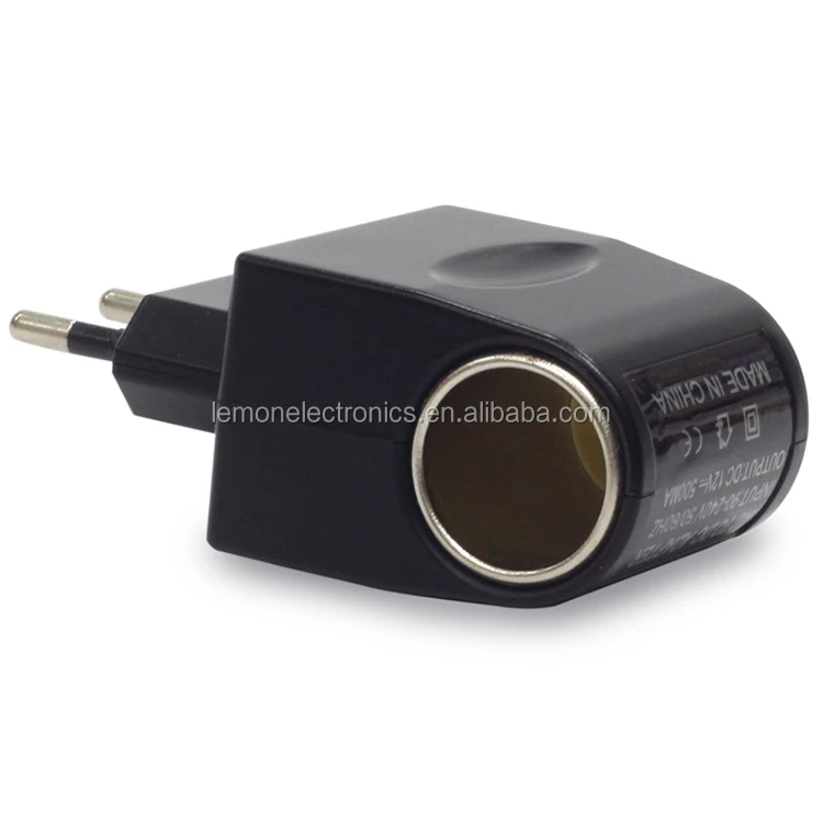 home wall plug 110~220v mains to 12v car cigarette lighter