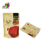 Food garde custom order ziplock stand up colored kraft paper bag for snack