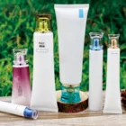 cosmetic tube thin waist cap acrylic lid with PE tube