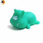 Animal shaped rubber hippo plastic toys for 0-6 age children
