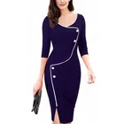 Sexy Fashion Women Back Zipper Formal Office Wear To Work Ladies Pencil Dresses