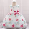 Free Shipping Infant Clothing Girls Easter Frock Baby Design Embroidered Short Dress L1887XZ