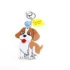 New Style Souvenir Acrylic Keychain Hot Selling Customized Cute Dog Pattern Sparkle Keychain