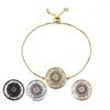 2016 fashion jewelry 18k gold plated copper blue eye rhinestone bracelet business anniversary gifts for women
