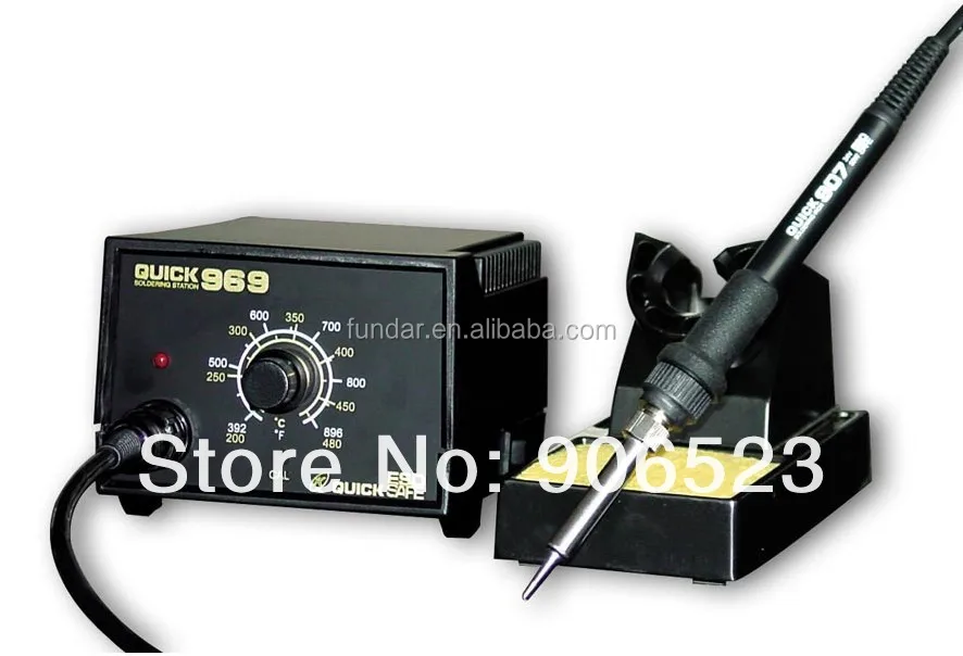 DHL free ship 220V QUICK 969A constant temperature 60W electronic soldering iron SMD rework station
