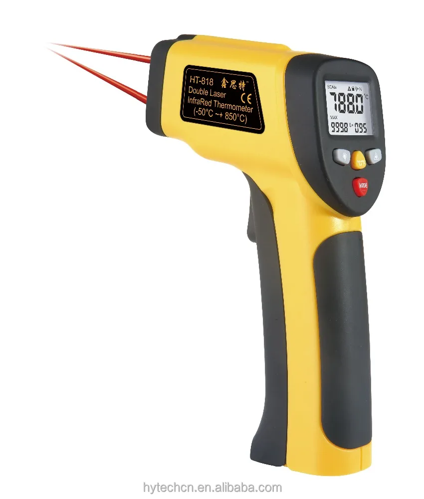 Dual Laser Foco Óptico Temperatura Gun Sem Contato Termômetro Infravermelho IR