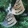 Engraved Mirror Acrylic Christmas Hat Ornaments, Lucite Christmas Tree Decors