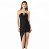 Occasion Black Cocktail Short Front Long Back Bodycon Mini Evening Prom Dresses