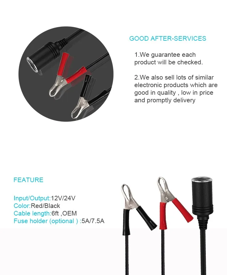 Car battery charger cable