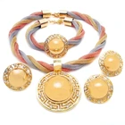 Dubai new gold chain design Zircon big heavy jewelry set